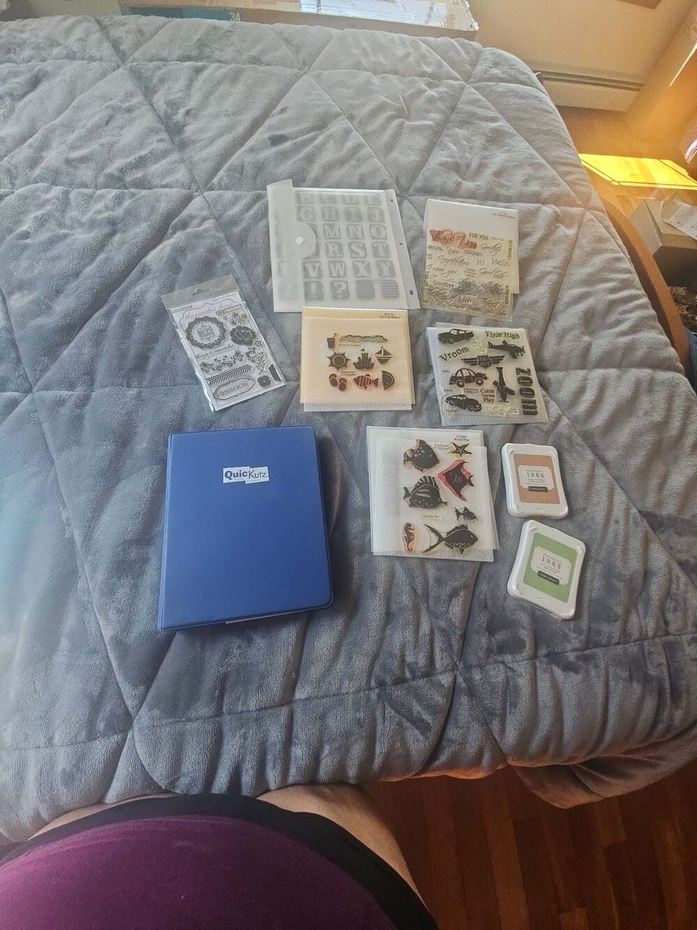 QuicKutz Scrapbook Stamp Binder with Assorted Acrylic Stamp Sets and Close To My